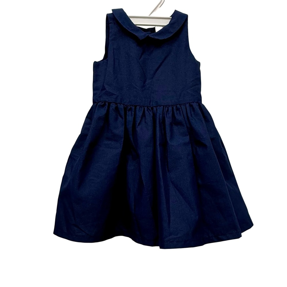 Carters Navy Blue Peter Pan Collar Sleeveless Party Dress Toddler 3T Uniform